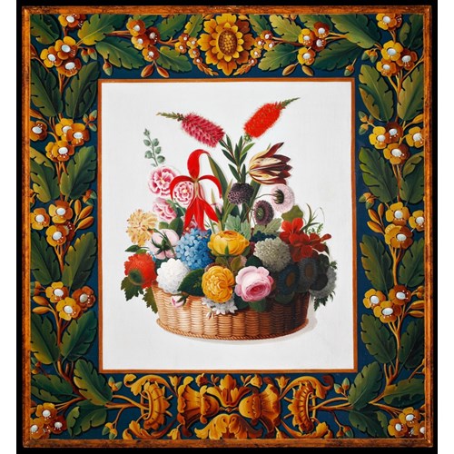 A North italian neoclassical painting rapresenting a basket of flowers